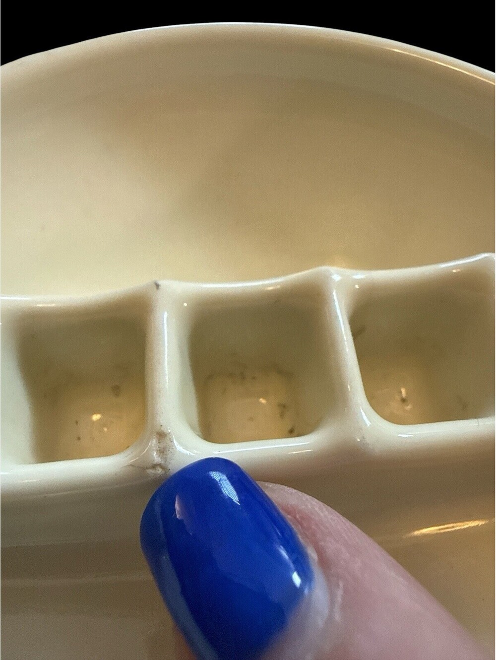 Art Deco Depression Ashtray Snuf A Rette Cream Color Ceramic  VTG 1930s USED - Picture 5 of 8
